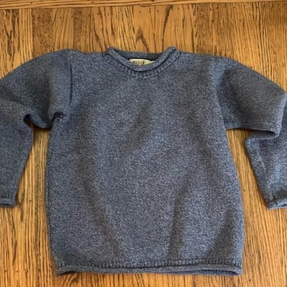 Aran Sweater Market Irish 100% Merino Wool Small Rolled Hem Sweater - Picture 7 of 7